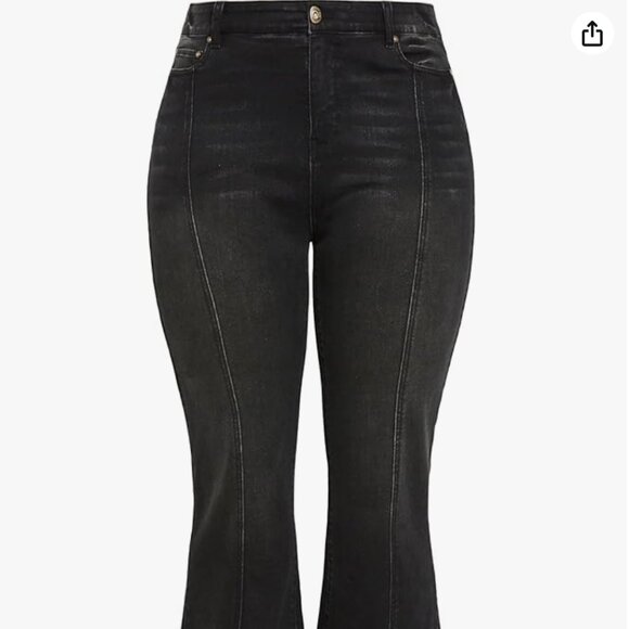 AVEOLOGY Women's Ebony High Rise Flare Black JEANS Size: 14 - Picture 5 of 7